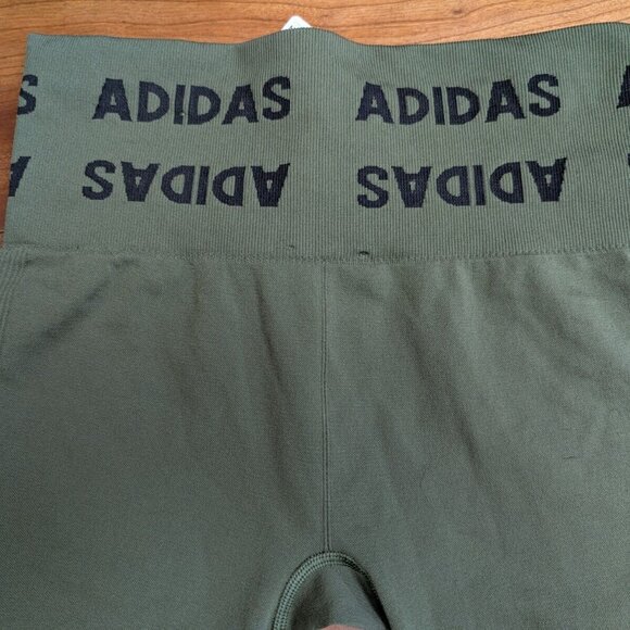 Adidas Women’s Training Aeroknit 7/8 High-Rise Wild Pine Green Tights Size S New - Picture 9 of 12